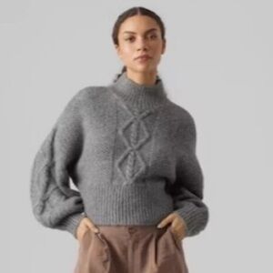 NWT Vero Moda‎ Women’s Cropped Cable Knit Sweater XXL